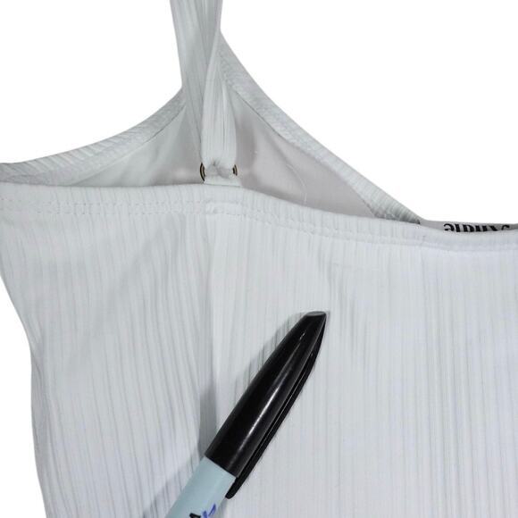 Flawed Andie Swim Women's Small White The Amalfi Ribbed Swimsuit Padded 2127 - Picture 9 of 12